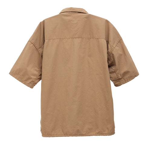 Nanamica Open Collar Wind H/S Shirt Camel SUGS340E Degli Uberti